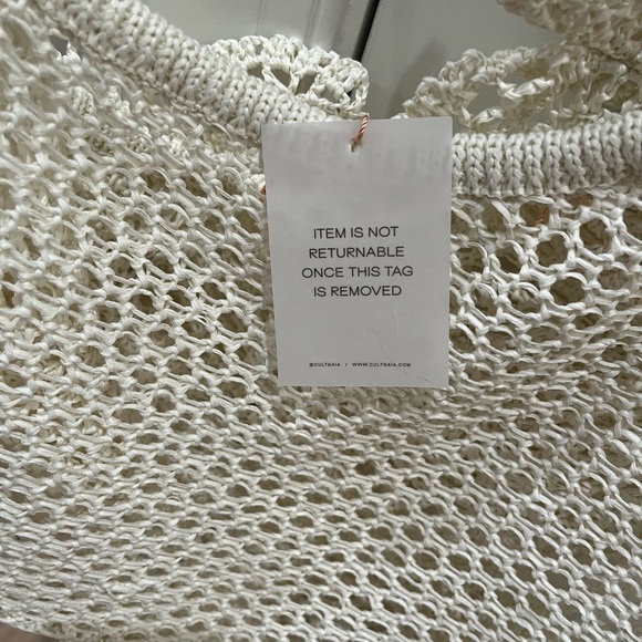 NWT Cult Gaia Nazanin Crochet Halter Top Off White M - Picture 7 of 9